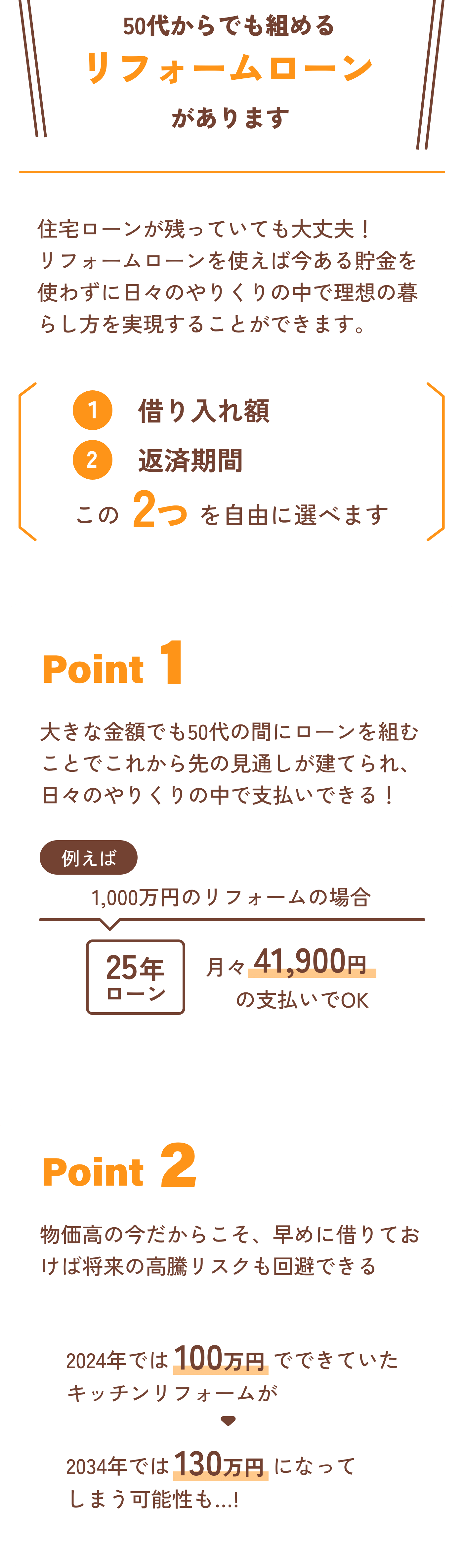 50代からでも組めるリフォームローンがあります 説明図